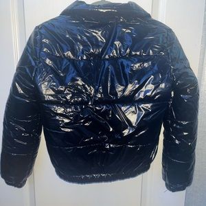 black simple cute bubble coat